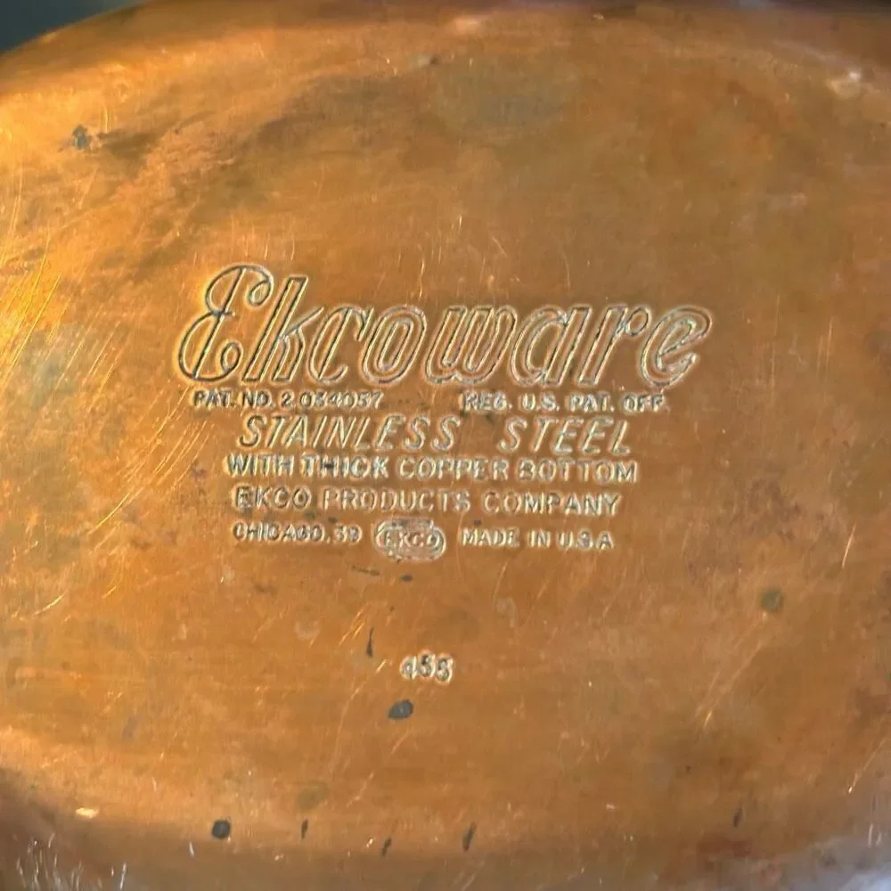 Ekcoware Stainless Steel With Thick Copper Bottom Oval Frying Pan